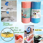 Reusable Cloth Paper Towels 60 Ct, Disposable Kitchen Cleaning Dish Towels, Multi-Purpose Wipes on Roll, Sustainable