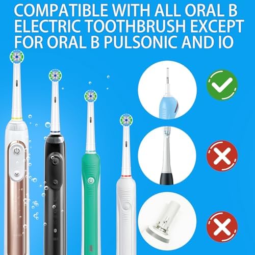Precision Replacement Toothbrush Heads Compatible with Braun Oral b 7000/Pro 1000/3000/8000/9600/ 5000/Genius and Smart Electric Toothbrush (White-12pcs)