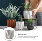 Totority 1pc Cement Flower Pot Drain Modern Simple Planter for Indoor Decor White Decorative Flowerpot for Houseplants and