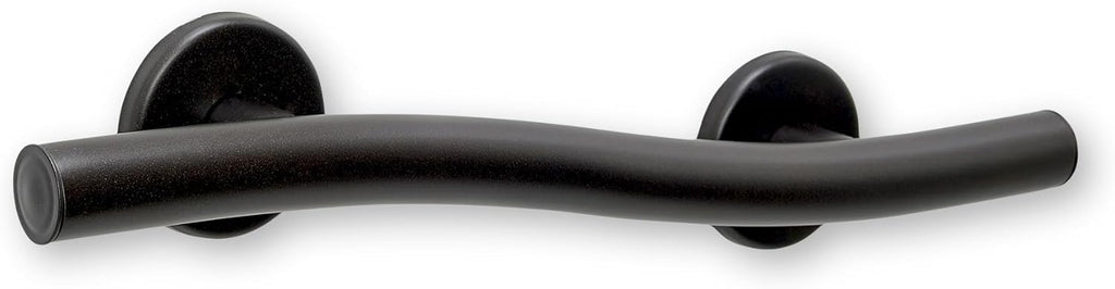 18” Wave-Shaped Grab Bars for Shower in 1.25” Dia, Right Handed | ADA Handicap Grab Bars for Seniors Can Hold up to 500 lbs | Grab Bars for Wall in Oil Rubbed Bronze Finish