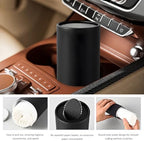 4PCS Car Tissue Holder, Round Tube Car Tissues Box Stylish Cup Holder Decor with Facial Tissues, Portable Cylinder Refillable Paper Napkin Container for Vehicle Home Office (Black)