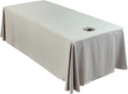 Premium Reusable Massage Table Skirt Sheets with Face Hole, Bed Cover Professional Massage Linens Fitted Wax Mat for Esthetician Bed, Stain and Wrinkle-Resistant, Machine Washable (Grey, 72*118 Inch)