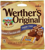 Werther's Original Sugar Free Hard Candy 3 Bags Bundle (1.46 OZ Each) 3 Flavors: Coffee, Chocolate, Caramel | Perfect for Office Spaces Candy dishes Holiday Candy Gifts | Soko Smiles Pocket Bag
