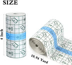 Tattoo Aftercare Waterproof Bandages, 4 Inch x 10.94 Yard- Transparent Stretch Adhesive Shield Bandage, Tattoo Supply Wrap Second Skin Clear Dressing Film for Swimming Showering