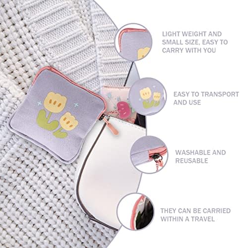 Flower Coin Purse Sanitary Napkin Storage Bag Square Period Bag for Women Students
