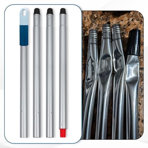 Stiff Bristle Deck Brushes for Scrubbing Heavy Duty with Rubber Scrape Squeegee, 55” Long Handle Scrub Brush for Bathroom Shower Carpet Outdoor Floor Cleaning (Head Size: 10.8”)
