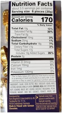 Riegelein Mini Solid Gold Bears 33% Milk Chocolate Holiday Stocking Stuffer 3.5 oz