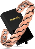MagnetRX Copper Magnetic Bracelets – Effective Pure Copper Bracelet for Men and Women – Adjustable Cuff Bangles (Twisted Copper)