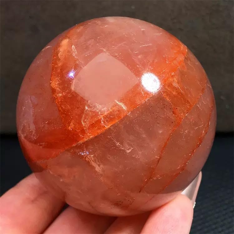 Red Fire Quartz Crystal Ball - Fire Quartz Crystal Sphere Meditation Balls for Witchcraft and Decorative Balls, Meditation & Feng Shui Home Decor (40-50mm)