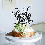 Good Luck Cake Topper - Graduation, Retirement, Going Away, Relocation, Office Work, Farewell Party Decorations (Black)