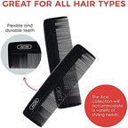 Goody Ace Classic Bobby Pocket and Purse Comb - 5 Inch, Black, Durable & Flexible Teeth, Suitable for All Hair Types, Fine Comb Teeth for Thin to Medium Hair