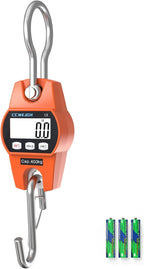 Hanging Scale Handheld 880lb/400kg Crane Scale Luggage Scale,with ABS Plastic case & Big LCD Display, Portable Digital Mini Crane Scale Fishing Scale，for Gym,Hunting,Travelling,Farming（Orange）