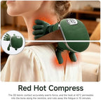 Shoulder Hand Neck Massager Fingers with Heat Simulated Human Hand Design Masajeador De Espalda Y Cuello for Pain Relief Deep Tissue and Back Pain Relief-Green