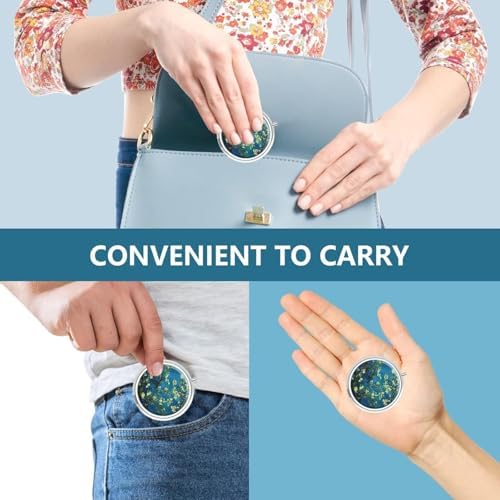 Personal Pill Organizers 3 Compartment Small Pill Box Portable Pocket Purse Colorful Mandala Vitamin Medication Supplement Holder (Mandala)