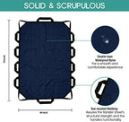 70" x 40" Positioning Bed Pad with Handles Washable Draw Sheets for Hospital Bed Ridden Patient Clothes Waterproof Glide Sheets for Patients Moving Pad for Lifting &Transfer Sheet Nylon, Blue