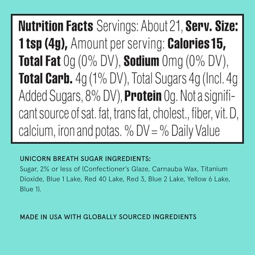 Fancy Sprinkles Unicorn Breath Fancy Sugar Pearlescent White, Blue, Pink and Purple Sugar Crystals 1 Pack (4.6 OZ)