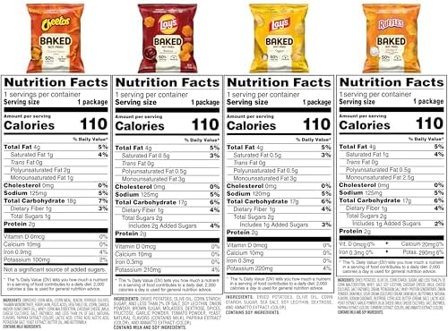 Frito-Lay Baked Variety Pack, 0.875 Ounce Snack Bags (Pack of 21)