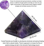 Amazing Gemstone Amethyst Pyramid Crystal Healing Stones - 2" Great Pyramid Figurine of Natural Stone Pyramid for Meditation, Reiki, Chakra Balancing and Crystal Pyramids Grid
