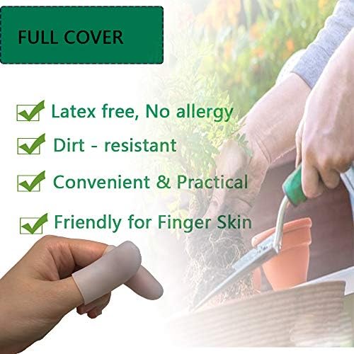 Kris-kikomy Gel Finger Protectors Finger Caps Silicone Fingertips Protection - Finger Cots Great for Trigger Finger, Finger Arthritis, Finger Cracking and Other Finger Pain Relief (Small)