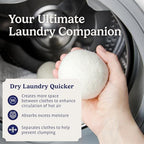 Handy Laundry Wool Dryer Balls - Natural Fabric Softener, Reusable, Reduces Clothing Wrinkles and Saves Drying Time, Better Alternative to Plastic Balls and Liquid Softener (Pack of 6)