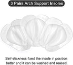 Dr. Foot's Arch Support Shoe Insoles for Flat Feet, Gel Arch Inserts for Plantar Fasciitis, Adhesive Arch Pad for Relieve Pressure and Feet Pain- 3 Pairs (Clear, 3 Count (Pack of 1))