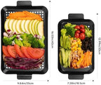 Outdoor Grill Pans Tray Barbecue Plate 2 Grilling Baskets Outdoor Grill Pans with Hole BBQ Grill Tray Grilling Basket Set for Camping Vegetable Meat (dark black)