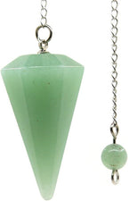 Justinstones Natural Aventurine Gemstone Hexagonal Pointed Reiki Chakra Pendant Pendulum