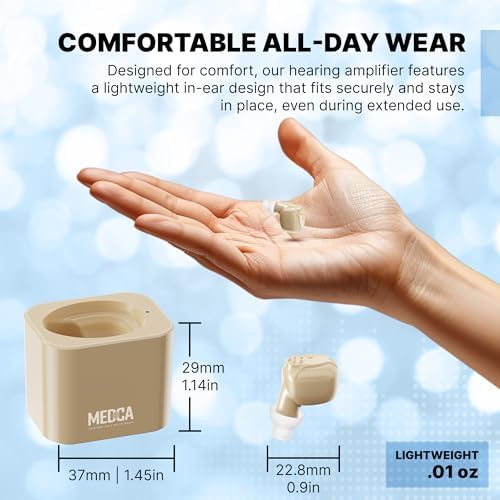 MEDca ITE Mini Ear Amplifier Rechargeable Microtron Set - So Small It's Barely Visible - (1 Pair)