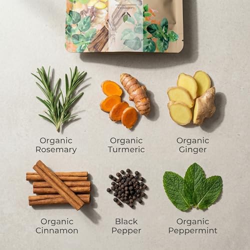 Gardenika Organic Flamma-tea Loose Leaf Tea | Premium Turmeric Ginger Blend with Cinnamon, Peppermint & Black Pepper | 100% Natural, Caffeine Free Herbal Wellness Tea | 4oz (113g)