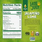 LATE JULY Snacks Jalapeno Lime Tortilla Chips, 6 Oz Bag