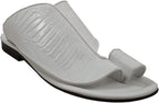 Men's PU Leather Summer Sandals, Comfy Breathable Ring Toe Flip Flops, Gladiator Sandals,Beach Sandals,Casual Walking Shoes (Color : White, Size : 8)