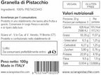 Sciara Chopped Pistachios – Sicilian Unsalted Pistachio Nuts from Bronte Italy – Premium Crushed Pistachios for Baking & Topping – Glass Jar 100g (3.5 oz)
