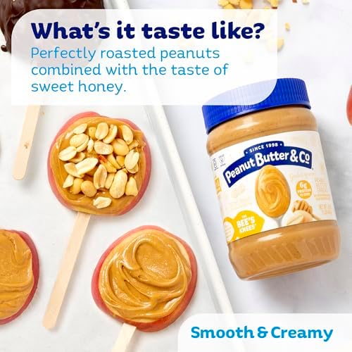 Peanut Butter & Co. The Bee’s Knees Honey Flavored Peanut Butter, Gluten Free, 16 Ounce (Pack of 6)