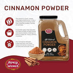 Spicy World Cinnamon Powder 5 LB Jar - Lab Tested for Lead - Ground Cassia Cinnamon Bulk, Great Authentic Spice for Coffee, Tea, Baking & Oatmeal, Rich Flavor & Aroma