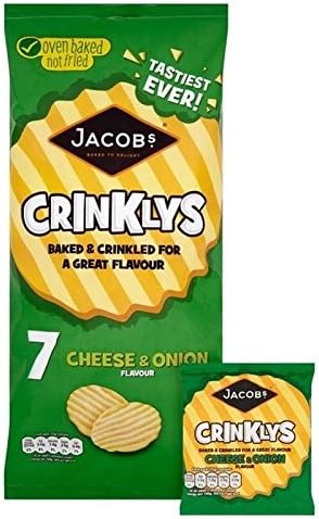 Jacob's Crinklys Cheese & Onion 25g x 7 per pack - Pack of 2