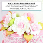 Global Sugar Art Ruffled Roses & Blossoms Sugar Cake Flowers Set, Pink, 9 Count with leaves by Chef Alan Tetreault