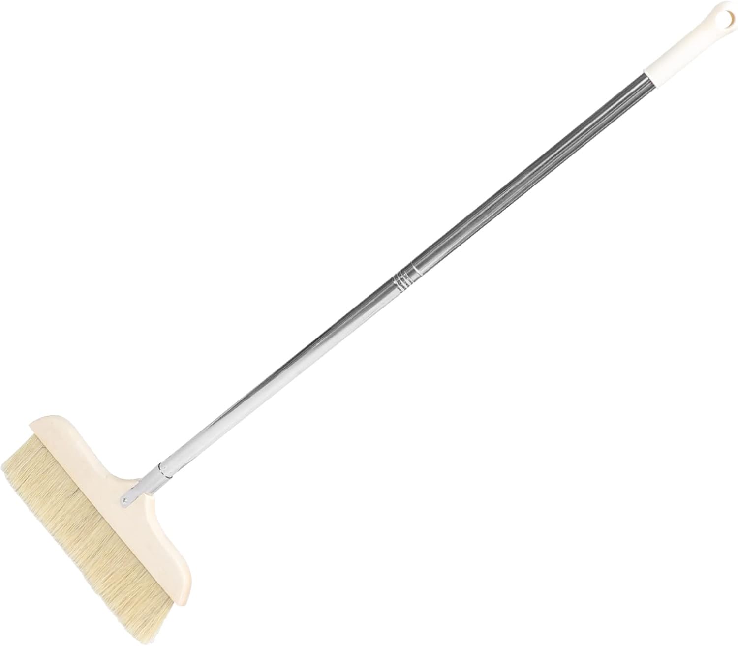 Detachable Soft Bristle Broom Handle for Efficient Floor Cleaning at Lightweight Design for Comfortable to Hold and Storage for Narrow Spaces