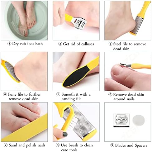 Professional Pedicure Foot Spa Set,10 in 1 Pedicure Set for Feet,Stainless Steel Foot Care Kit, Foot Rasp Dead Skin Remover Foot Pedicure Kit,Foot File Kit Foot Callus Remover (Black)
