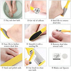 Professional Pedicure Foot Spa Set,10 in 1 Pedicure Set for Feet,Stainless Steel Foot Care Kit, Foot Rasp Dead Skin Remover Foot Pedicure Kit,Foot File Kit Foot Callus Remover (Black)