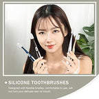 Healifty 4pcs Toothbrush Holders Silicone toothbrushes bristles Soft for Teeth Manual for Adults Electric Teenagers Electric