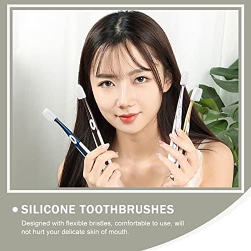 Healifty 4pcs Toothbrush Holders Silicone toothbrushes bristles Soft for Teeth Manual for Adults Electric Teenagers Electric