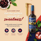 Torani Sugar Free Syrup, Black Cherry Flavored Syrup for Drinks, Zero Calorie, Glass Bottle with Pump Included, 25.4 Fl Oz