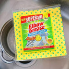 Elbow Grease Super Size Power Cloths With Scrub Dots | Washable & Reusable - Non-Scratch, Super Absorbent, Extra Thick Cleaning Cloth Wipes | Removes Tough & Stubborn Stains (Yellow, 3 Pack)