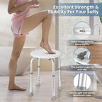 Careboda Adjustable Bath Chair for Inside Shower, Shower Stool with Upgraded Aluminium, Tool-Free Assembly, 8 Adjustable Heights for Seniors, Elderly, Pregnant, Handicap & Disabled Gray