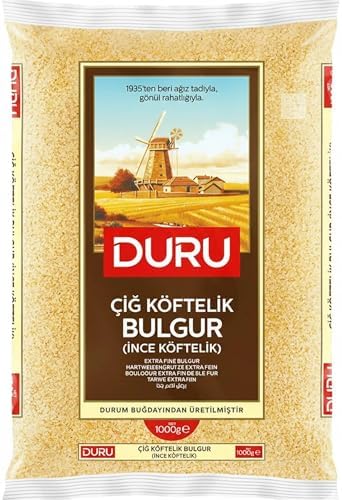 Duru Extra Fine Bulgur, 35.2oz (1000g), Wheat Berries, 100% Natural and Certificated, High Fiber and Protein, Non-GMO, Great for Vegan Recipes, Better than Rice
