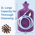 Enema Bag Kit for Women & Men, Colon Cleanse Enema Bag 2L with 4 Tips & Flow Control Clamp, 5ft Hose, Hook, Storage Bag