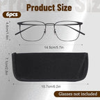 6 Pcs Soft Glasses Case, Black EVA Spectacle Pouch Portable Reading Glasses Protective Pouch Travel Spectacle Eyeglasses Storage Sleeve for Carrying Men Women Sunglasses Eyeglasses