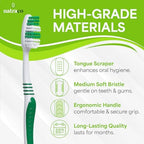 Bulk Toothbrush Pack with Covers | Premium Quality Individually Wrapped Colorful Tooth Brushes | Medium Soft Bristles for Travel, Donations, Hotels (100)