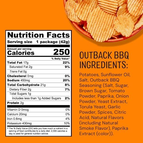 The Good Crisp Company Outback BBQ Crinkle Cut Potato Chips, 1.5 Oz (Pack of 15)