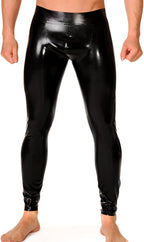 ABWL Black Latex Legging for Men,Handmade Natural Rubber Pants for Latex Club Wear